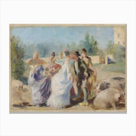 The Princess And The Swineherd, 1890, By Magnus Enckell Canvas Print