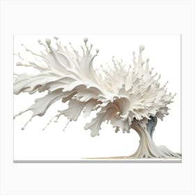 Abstract White Milk Splash On White Background Canvas Print