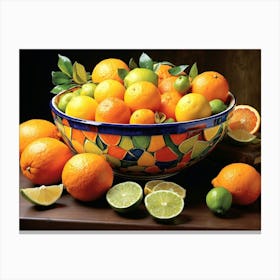 Oranges In A Bowl 1 Canvas Print