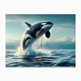 Orca Whale Jumping Canvas Print