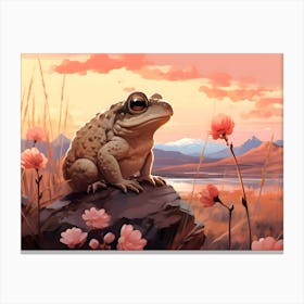 Modern Japandi Toad Canvas Print