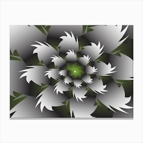 Seamless Green 3d Floral Canvas Print