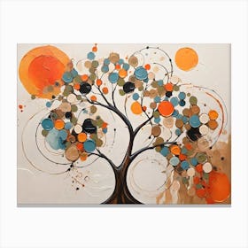 Leonardo Diffusion Xl Abstract Painting Tree And Circles 3 Upscaled Upscaled Canvas Print