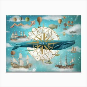Ocean Meets Sky Book Cover Canvas Print