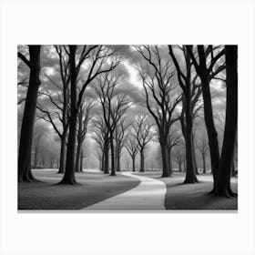 Black And White Trees Canvas Print