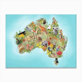 Map Of Australia  Canvas Print