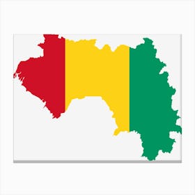 Guinea Flag Map Geography Outline Canvas Print