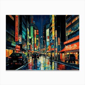 Rainy Night In Tokyo 2 Canvas Print