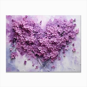 Heart Shaped Purple Flowers 1 Canvas Print