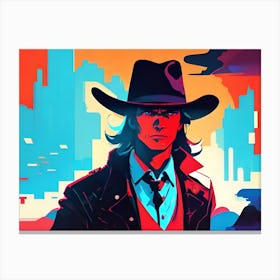 Cowboy In Hat Canvas Print