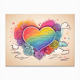 Rainbow Heart 2 Canvas Print