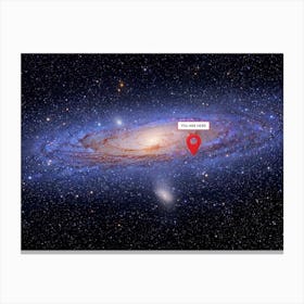 You are here: Milky Way — space poster, science poster, galactic map, space map Canvas Print