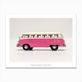 Toy Car Volkswagen Drag Bus Pink Poster Canvas Print