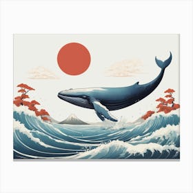 Whale In The Sea Canvas Print