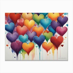 Rainbow Hearts 10 Canvas Print