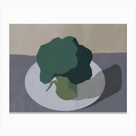 Broccoli On A Plate Canvas Print