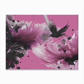 Ink Bird Flying Pink  Canvas Print