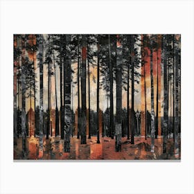 Vintage Forest Photo Collage 8 Canvas Print