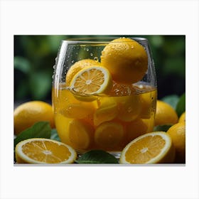 Lemon Juice In A Glass Canvas Print