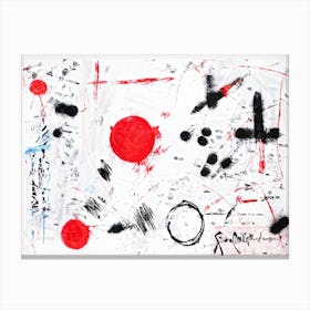 Abstract Digital Painting Featuring A Collection Of Circular And Oval Marks Crisp Handwritten Scrib (1) Canvas Print