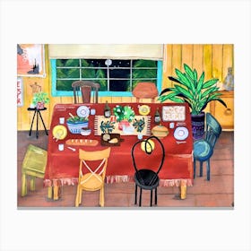 Family Meal Canvas Print