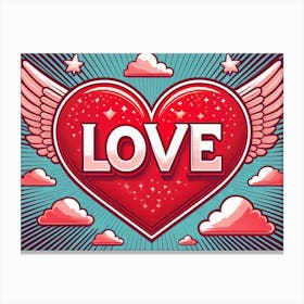 Love Can Fly Heart Canvas Print