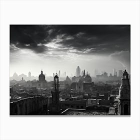 Black And White Photograph Of Mexico City 2 Canvas Print