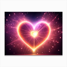 A Colorful Glowing Heart On A Dark Background Horizontal Composition 63 Canvas Print