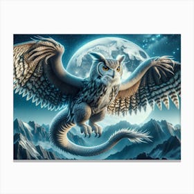 Owl-Dragon Fantasy Canvas Print