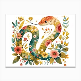 Little Floral Snake 4 Canvas Print