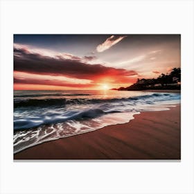 Sunset On The Beach 935 Canvas Print