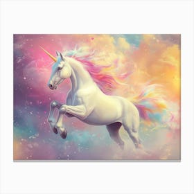 Unicorn In The Sky 4 Canvas Print