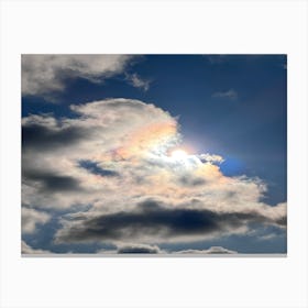 Sun Shining Through Clouds Photo Canvas Print