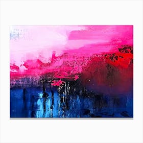 Abstract Painting, Acrylic On Canvas, Pink Color Canvas Print