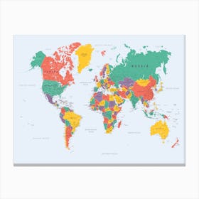 Political World map 1 Canvas Print
