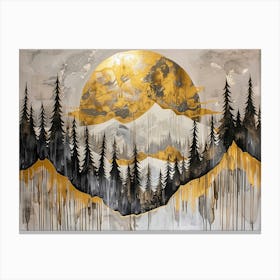 Golden moon in the Mountains Canvas Print