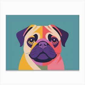 Pug Dog Portrait Illustration Canvas Print