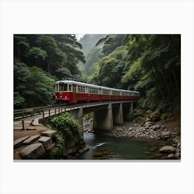 Train Crossing A River Canvas Print