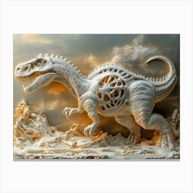 3d Dinosaur Made Of Stone 1 Canvas Print