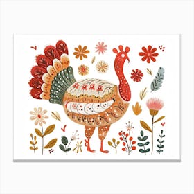 Little Floral Turkey 1 Canvas Print