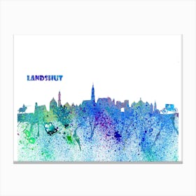 Landshut Germany Skyline Splash Canvas Print