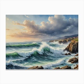 Cliffs And Waves Canvas Print