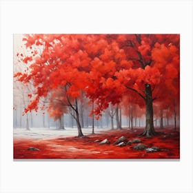 Red Autumn Trees Canvas Print