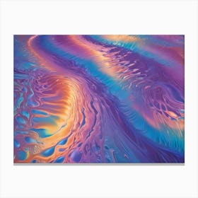 Abstract Fluid Art Background In Vibrant Pink, Orange, Blue, And Purple Hues, With Swirling Patterns And Cells Reminiscent Of A Psychedelic Landscape Or A Microscopic View Canvas Print