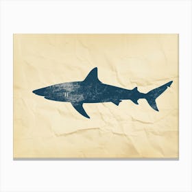 Blue Shark Grey Silhouette 2 Canvas Print