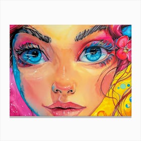 Girl With Blue Eyes Canvas Print