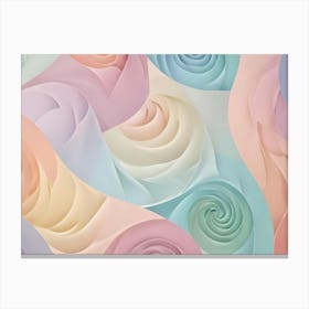 Soft And Delicate Paper Swirls In Pastel Colors Create A Beautiful And Elegant Background, Reminiscent Of Flowers Or Clouds Canvas Print