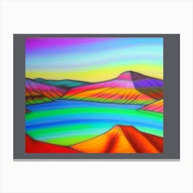 Authentic Oil Pastel Rainbow Mountains Canvas Print