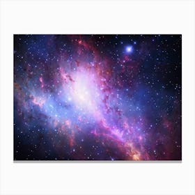 Celestial Nebula Enveloping A Starry Galaxy Backdrop Strands Of Interstellar Dust Painted In Hues O Canvas Print