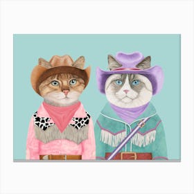 Cowboy Cats 16 Canvas Print